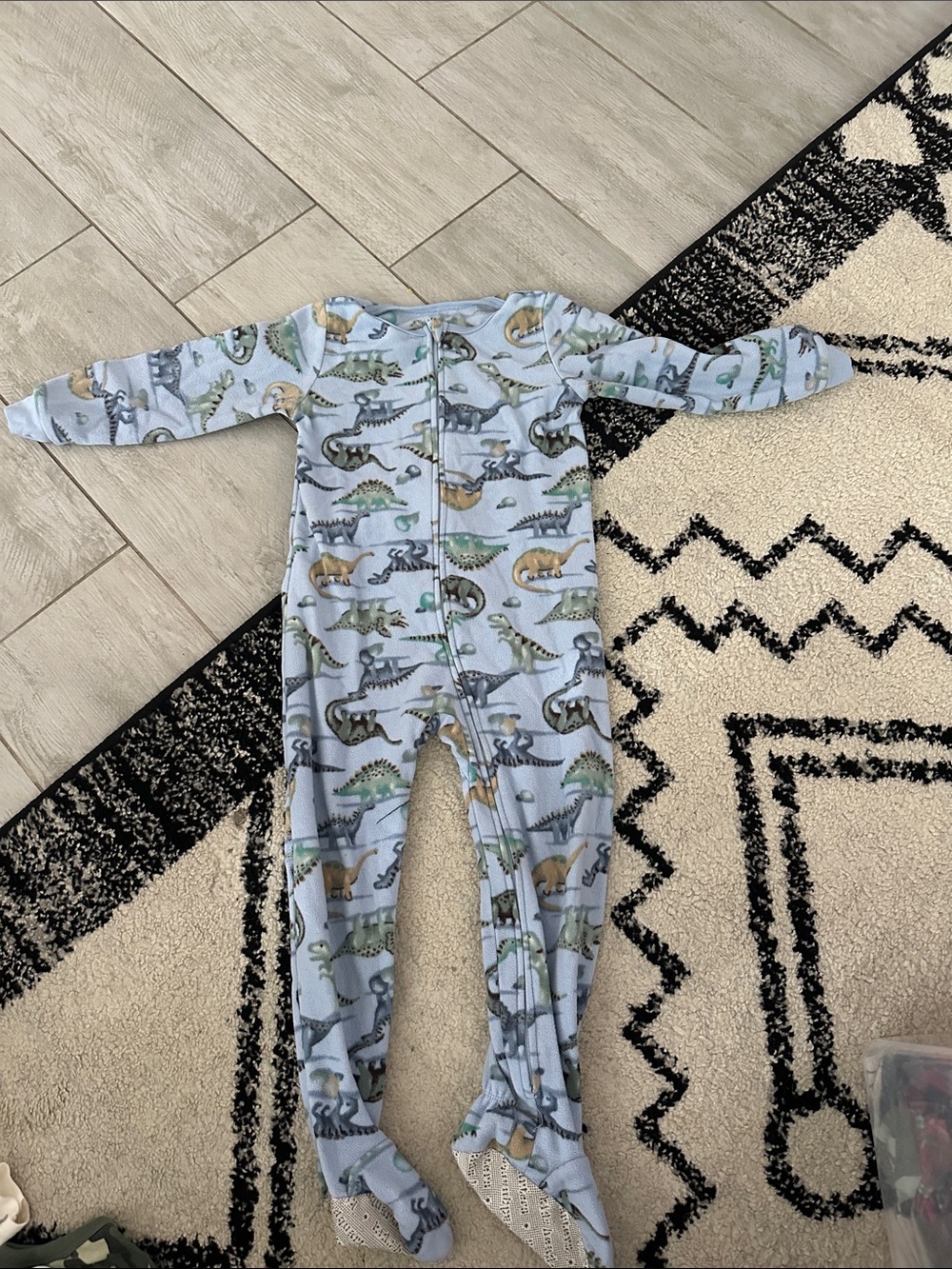 Kids Headquarters Light Blue Dinosaur Footed One-Piece